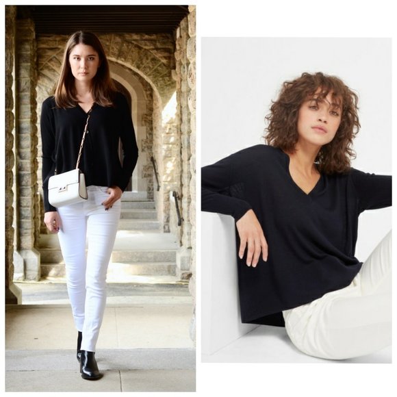 Everlane Sweaters - EVERLANE Wool Boxy Navy Blue Sweater